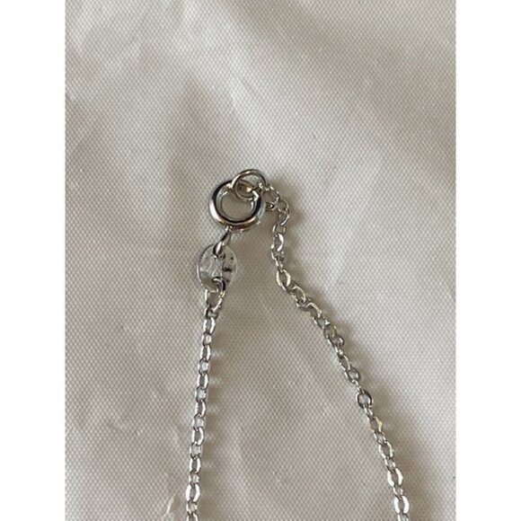Love Heart Necklace Sliver Tone with Rhinestones‎ - Picture 6 of 8